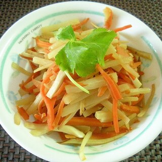 食物繊維たっぷり！エリンギ入り根菜きんぴら♪